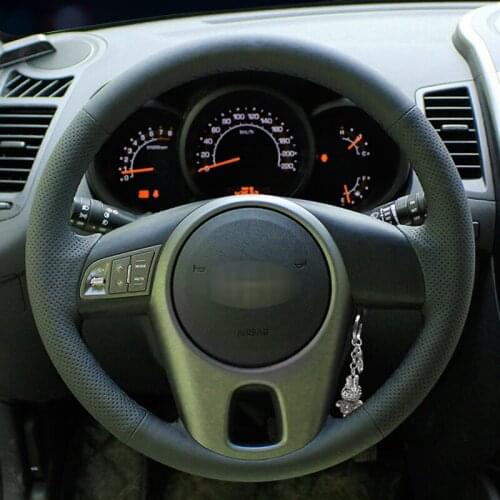 Hand-stitched Black Leather Steering Wheel Cover for Kia Forte Kia Soul Kia Rio 2009-2011