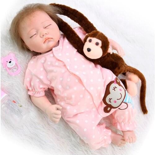 Real Lifelike Reborn Baby Doll 20 Inch Sleeping Princess Girl Babies Silicone Newborn Doll Toy bebe reborn Kids Playmate