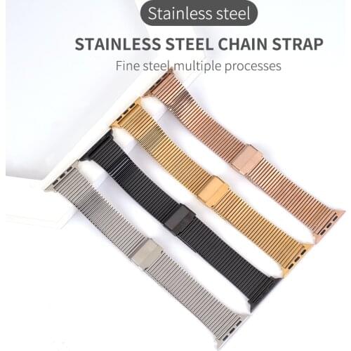 Metal Stainless Steel Mesh Band For Apple Watch 44mm 40mm Series 6 SE Watchband Bracelet For iWatch 42mm 38mm Men Women Strap