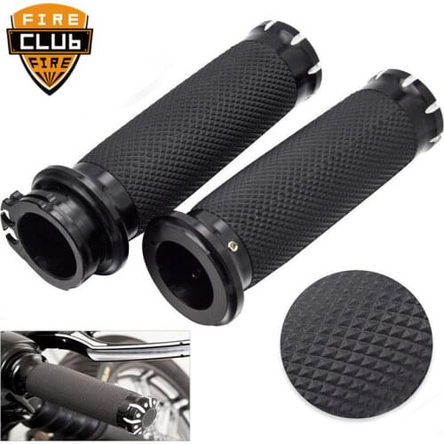 For Harley Sportster 883 1200 Touring Dyna Softail Rubber Motorcycle Handlebar Hand Grip 1'' 25mm Handle Bar Grips
