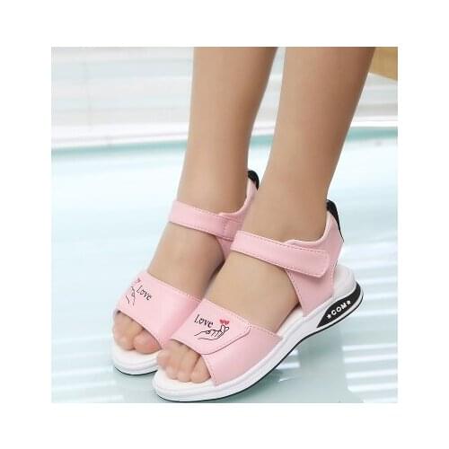 New fashion Sandals Girls Sandals solid color Children Soft princess shoes Strap Baby Sandals Girl Fashion Beach Shoes