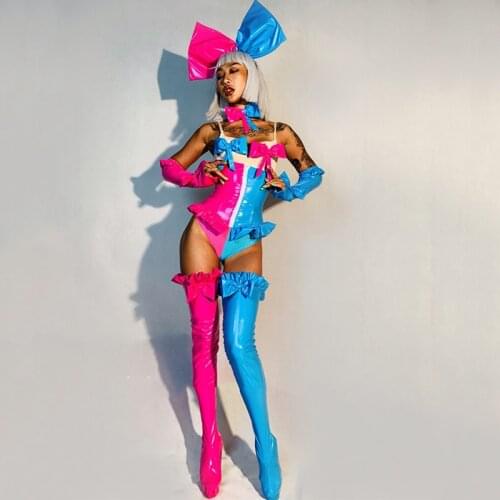 Stage Costumes For Singers Colorful Bodysuit Pole Dance Clothes Festival Outfit Nightclub Bar Dj Ds Performance Wear DN5574