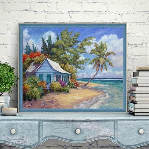 DIY new round diamond painting diamond inlaid diamond painting art 5D painting landscape natural home decoration handmade gift