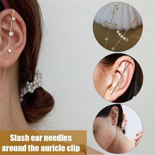 Ear Wrap Crawler Hook Earrings Geometric Stud Earrings Piercing Earring Street Popular Hip Hop Ear Jewelry H9