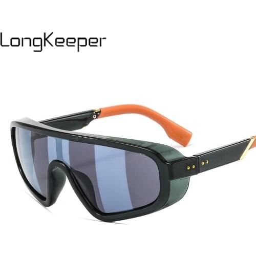LongKeeper Fashion Sport Sunglasses Women Men Vintage Oversized Sun Glasses Male Windproof Outdoor Goggles Oculos masculino