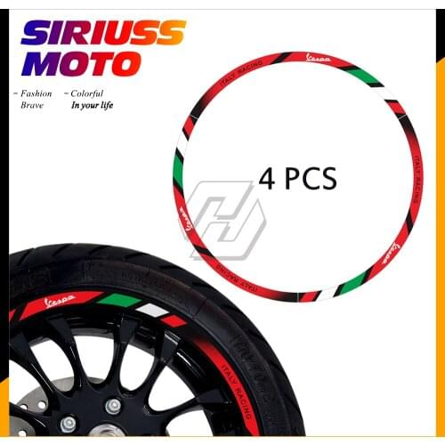 Motorcycle Wheel Reflective Sticker Kit Case for Vespa GTS GTV Sprint 12 Inch Rim