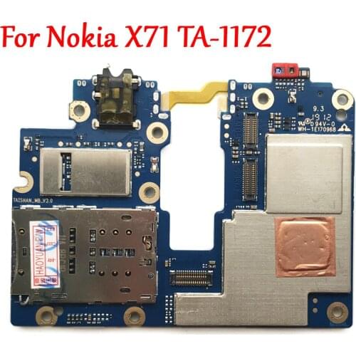 Tested)Full Work Original Unlock Motherboard For Nokia X71 TA-1172 TA1172 Logic Circuit Board Plate Global Firmware