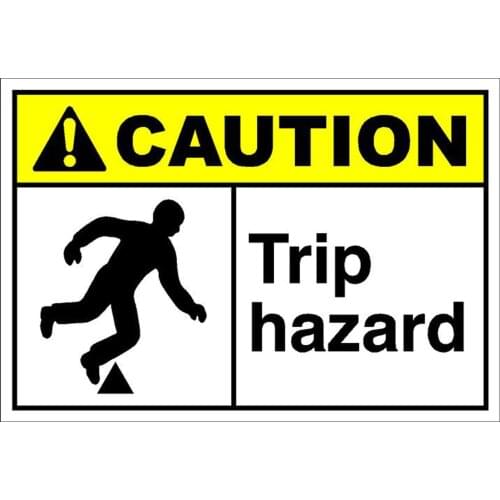 Trip Hazard Caution OSHA/Ansi Poster Funny Art Decor Vintage Aluminum Retro Metal Tin Sign