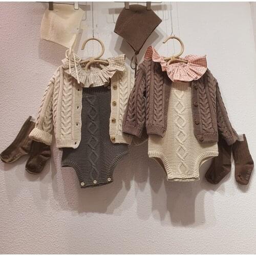 Korean Winter kids baby girls boys autumn winter full sleeve solid knitted outwear coat toddler children Girls cardigan sweater
