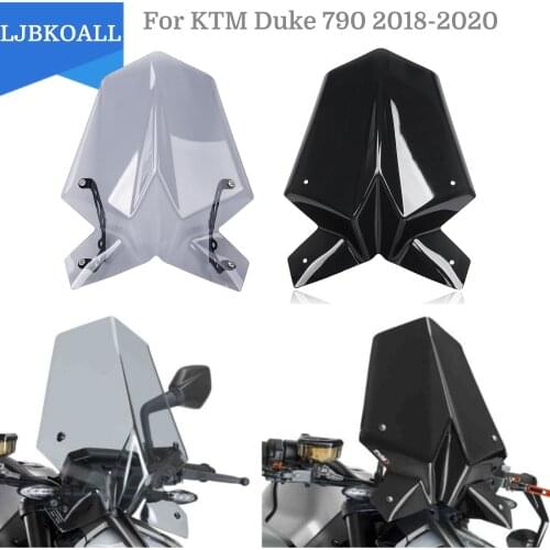 For Duke 790 2019 Motorcycle Windscreen Windshield Double Bubble Fly Screen Wind Deflector w/ Mounting Bracket For KTM 790 2018
