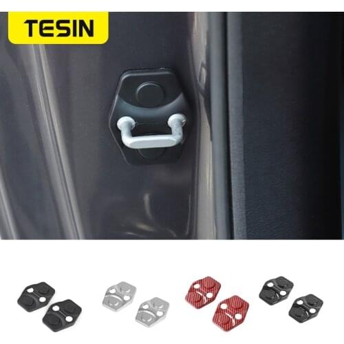 TESIN Interior Mouldings for Dodge Challenger 2012+ Car Door Lock Decoration Cover Accessories for Dodge Challenger 2012+ 2PCs