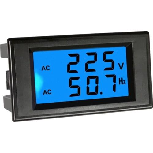 Voltmeter Hertz/HZ Meter AC 80-300V Voltage Monitor LCD Dual Display Voltage Frequency Meter Digital 45-65HZ Frequency Counter