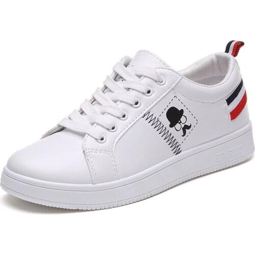 2020 Autumn Women Sneakers Fashion Breathable PU Leather Platform White Women Shoes Soft Footwears Women Casual Shoes NVX258