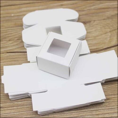 10/20pcs 4x4x2.5cm plane box with window gifts package box white /kraft print marbling soap wedding favors candy box packaging