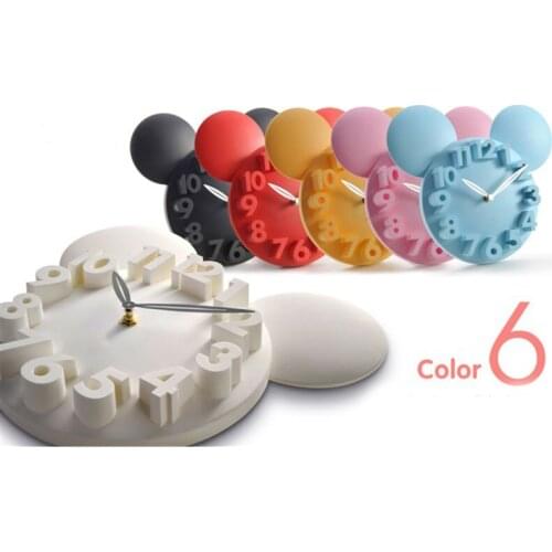 3D Plastic Digital Art Silent Wall Clock Modern Design Home Decoration Pure Color can CSV