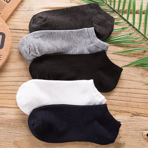 5 Pairs Women Breathable Sports socks Solid Color Boat Comfortable Cotton Ankle Socks 2021