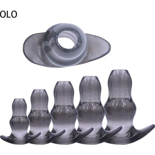 5 Sizes Hollow Anal Plug Soft Speculum Prostate Massager Butt Plug Enema Sex Toys For Woman Men Anal Dilator Sex Products 2021