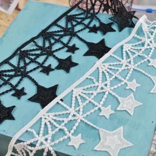 5Yard/Lot Water-Soluble Star Lace Tassel Accessories Embroidery Lace Trim Clothing Dress Curtain Decoration 11CM Wholesale
