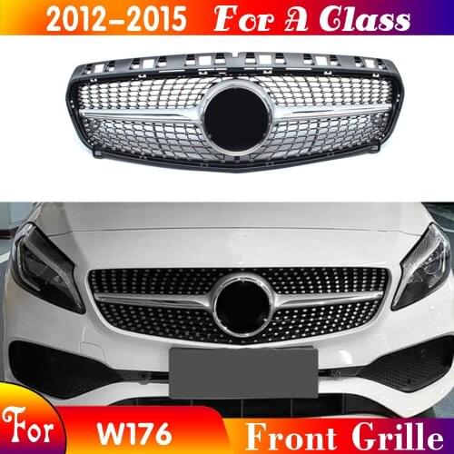 Diamond Racing Grille For Mercedes A Class W176 2012-2015 A180 A200 A220 A250 A260 A45 Front Bumper Grill ABS Without Emblem