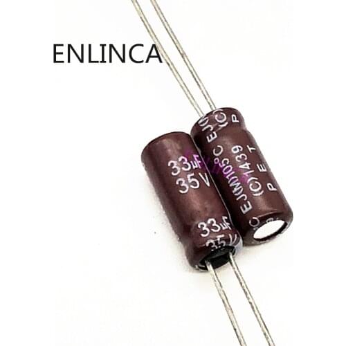 10pcs/lot BC10 Low ESR/Impedance high frequency 35v 33UF aluminum electrolytic capacitor size 5*11 33UF35V 20
