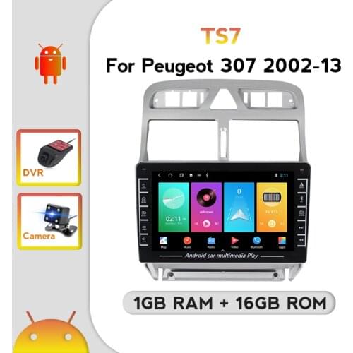 Android Car Auto Radio IPS 1080P For Peugeot 307 2002-2013 Video Player Multimedia Carplay WIFI GPS FM Stereo Navigation DVR BT