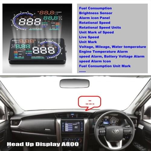 Car HUD Head Up Display For TOYOTA Fortuner SW4 Innova 2013 ~ 2015 Refkecting Windshield Screen Safe Driving Screen Projector
