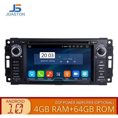JDASTON PX6 Android 10 Car Multimedia Player GPS For Dodge Ram Challenger Jeep Wrangler JK 2 Din Car Radio DVD Player DSP 4G RAM