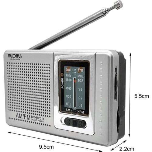 Telescopic Antenna Reception Easy to Carry Mini Portable Pocket AM FM Receiver Radio Dual Band Gift for the Elderly BC-R2011