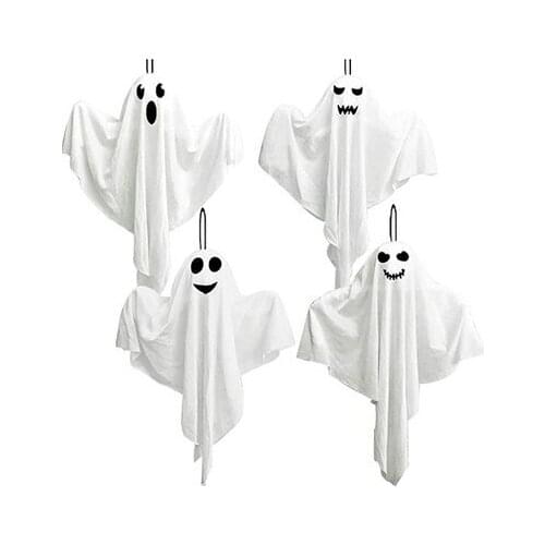 Happy Halloween White Hanging Ornament Ghost Bags Balloons Party Decor Hallowen Decoration Horror Prop