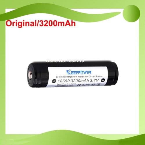 Free Shipping!! 10PCS/lot 100% Original Keeppower 3.7V 18650 3200mAh Protected battery with cell for Panasonic