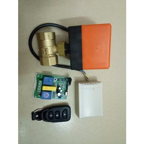 AC220V Wireless Remote Control G3/4" DN20 Brass electric two-way valves water/air conditioning fan/floor heating