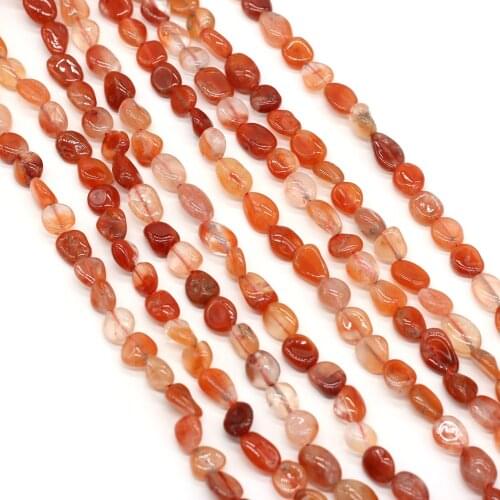 Natural Red Agates Beads Exquisite Natural Stone Loose Beads for Making DIY Jewerly Necklace Bracelet Accessories Size 6-8mm