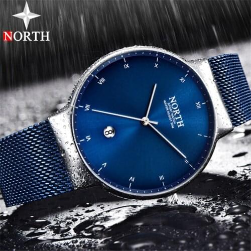 NORTH Top Luxury Brand Quartz Watch Men Ultra-thin Fashion Waterproof Sport Watches Mens Casual Business Watch Relogio Masculino