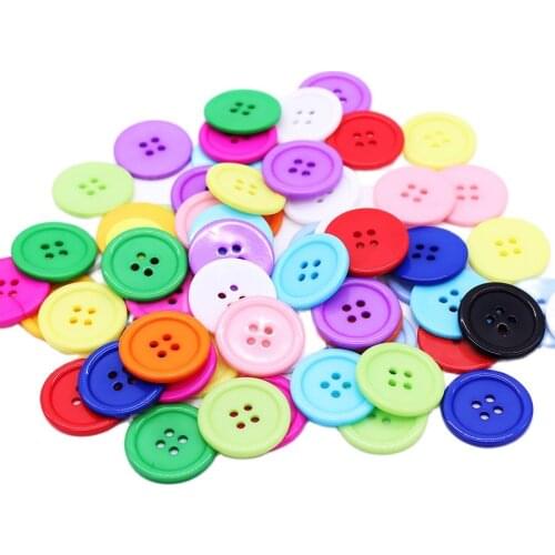 CMCYILING 25mm Round Resin Buttons For Clothing Scrapbooking Sewing Crafts Decorative Buttons Children Botones 4 Holes 20Pcs