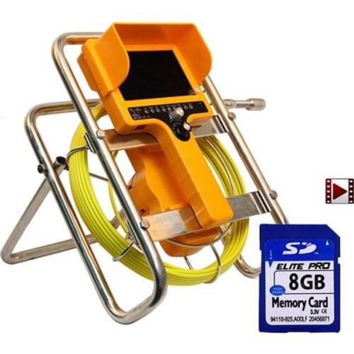 Endoscope Camera 30m Cable Video Borescope With 8GB SD Card 23mm Camera Head LED Lights Night Vision Built-in Battery