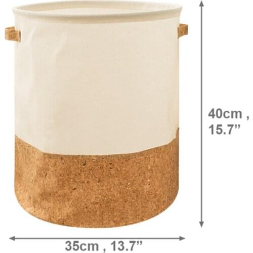 Cotton and Hemp Receiving Barrel Cork Sheet Stitching Dirty Clothes Basket Fabric Technology Waterproof Clothes Receiving Basket