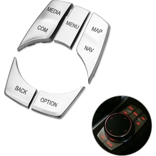 For BMW 5 Series 525 528 530 540li 2018 5PCS ABS Chrome Car Multimedia Switch Buttons Cover ONLY LHD