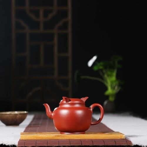Yixing Purple Clay Pot Raw Mine Dahongpao Three-legged Ding Standing Pot Handmade Kung Fu Tea Set Teapot 160ml