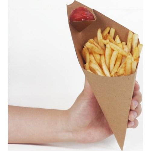 French fries box Cone Chips Oil proof bag Chips box, Tack out disposable food package wen5656