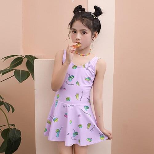 New Girls One Piece Swimsuits Skirt Suit Floral Children Swimwear Princesss Kids Beach Dress Bathing Suits Hot Spring Clothes