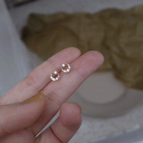 New Style Mini Gold Plated Moon Earrings Exquisite Women CZ White Zircon Body Penetration Earrings Charm Women Nightclub Jewelry