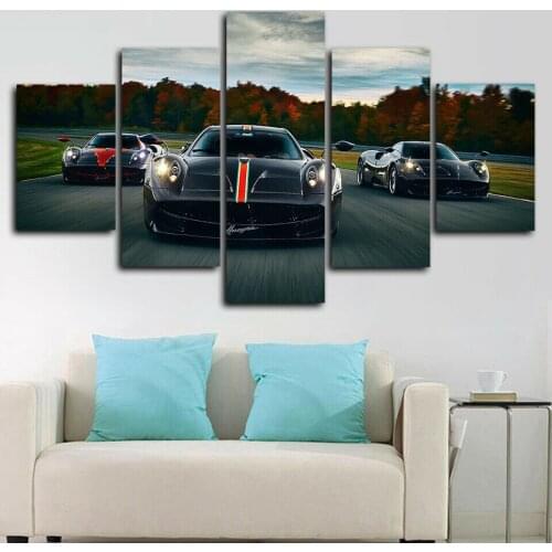 Pagani Huayra Sports Car Poster 5 Piece Canvas HD Prints Paintings Wall Art Pictures Home Decor No Framed