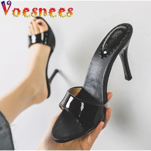 Women Shoes Sandals 2021 Summer Outside Slippers High Heels 9cm sexy High Platform Open Toe Stiletto Ladies Slides Party shoes