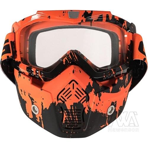 Mortorcycle Detachable Goggles Off-Road Riding Goggles Ski Snowboard Mouth Filter for Open Face Helmet Fashion goggles