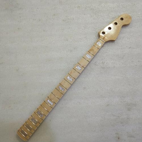 JI YIN Electric JAZZ Bass Guitar Neck Replacement Maple Wood 21 Fret 4 string