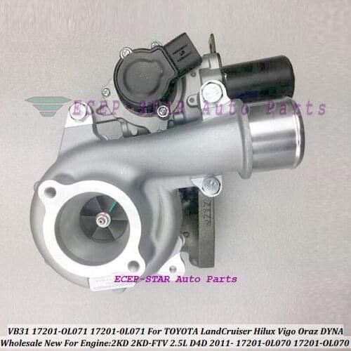 Turbo VB31 17201-OL071 17201-OL070 For TOYOTA LandCruiser Hilux Vigo Oraz DYNA D4D 2KDFTV 2KD-FTV 2.5L 17201-0L070 17201-0L071