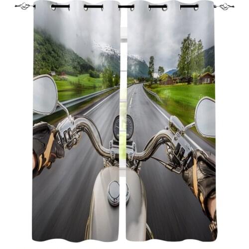 Motorcycle Competition Curtain For Kitchen Living Room Bedroom Curtains Home Decoration Window Treatments Drapes