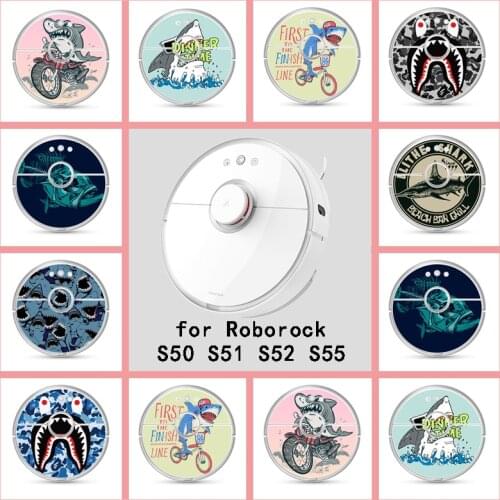 Provide Customized Custom Shark Sticker for Roborock S50 S51 S52 S55 Robot Robotic Vacuum Cleaner Skin Spare Parts Accessories
