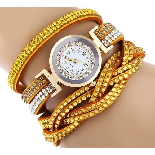 Luxury Decoration Special Gifts Women Watches Luxury Fashion Wrap Around Padlock Diamond Bracelet Lady Womans Wrist Watch