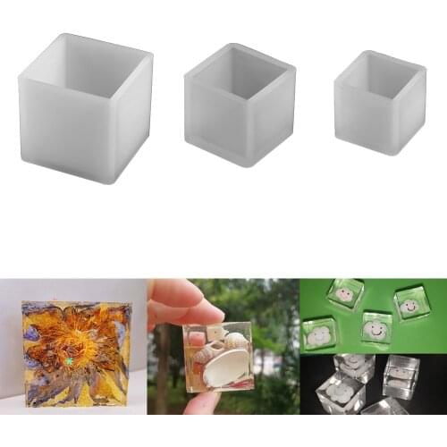 1Pcs 20/25/35/40/50mm Transparent Square Shape Silicone Molds UV Epoxy Resin Mold For DIY Crafts Jewelry Making Decoration Tool
